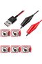Alligator Clip to USB, Crocodile Clamps to USB Type-A Male Connector Cable Copper Test Leads for ... - 2
