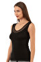 Özkan 22848 3 Pack Women's Modal Cotton Thick Strap V-Neck Tulle Detailed Athlete - 3
