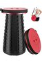 Upgraded Folding Stool, Portable Telescoping Seat, Lightweight  400lbs Capacity  (Red)
