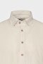 Men's Beige Comfort Fit Relaxed Cut Button Collar Linen Look 100% Cotton Flared Short Sleeve Shirt - 7