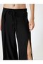 Oversize Trousers with Double Breasted Tie Detail and Slits - 5