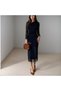 Black One Shoulder Long Sleeve Chiffon Detail Midi Dress - Elegant Evening Gown