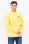 Men High Neck Brand Logo Long Sleeves Sweatshirt, Yellow
