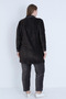 Women's Plus Size Line Print Long Sleeve Zipper Pocket Cotton Velvet Bottom Top Suit - 4