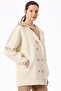Camel Knitwear Coat - Double Collar Detail - 3