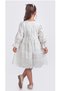 Girl's Long Sleeve Elastic Waist with Elastic Sleeves and Double Ribbon Handle Detail Dress Elb.Y2685-Z - 2