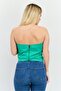 Women Straight Across Strapless Plain Top, Green - 3
