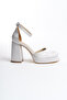Women's Special Design Silver Satin Fabric Platform Heeled Shoes (the Molds Are Half a Size Larger.) - 6