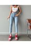 Lya Hsn High Waist Julia Tanya Sahara Blue Snow Wash Mom Jeans Boyfrend Is a Perfect Fit. - 3