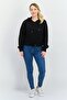 Women Hoodie Plain Long Sleeves Sweatshirt, Black - 4