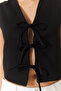 Women's Black Bow Tie Woven Vest 60261380 - 5