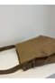 Suede Bitter Brown Large Size Women's Shopper Bag with Buckle Detail - 5