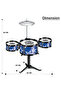 Kids Drum Set Musical Instrument-Blue - 4