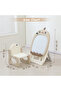 Drawing Board w/ Chair, Magnetic Numbers, 5 Color Pen & Eraser- Beige - 5