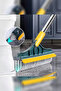 V Mop - Hard-Tipped with Squeegee - Grout Brush - Bathroom Brush - for Hard-To-Clean Areas