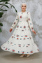 Embroidery Patterned Ecru Hijab Dress 45541E