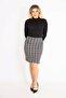 Women's Large Size Black Dress with Ornamental Pockets 65n35024 - 4