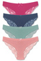 4 Pack Cotton Back Leg Lace Slip Women's Panties