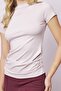 Women's Boat Neck Drawstring Detail Light Shiny Lycra Tough Fabric Short Sleeve Blouse Body-Stone - 5
