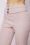 Women's High Waist Front Stitched Belt Buttoned Comfortable Leg Lightweight Lycra Fabric Office Trousers-Stone - 5