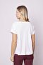 Women's Lycra-Free Stylish Span Fabric Boat Neck Front Stitched Off-Shoulder T-Shirt Blouse-White - 5