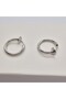 Stainless Steel Compression Fake Perforation Free (12 mm) Hoop Earrings (Thickness:1 mm)