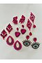 Stone Wedding/Engagement/Henna Night Fuchsia -Pink Earrings - 6