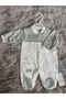 White-Green Cute Bear Baby Girl's Jumpsuit