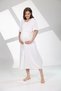 Women's Pink Flounce Special Design Short Sleeve Full Length Maternity Maternity Dressing Gown Nightgown Set - 5