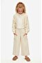 Female Child Soft Textured Raw Linen Jacket Pants Lycra T-Shirt 3 Piece Set