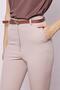Women's High Waist Side Pocket Ankle Length Belt Lightweight Lycra Fabric Pants(Including Belt)-Stone - 6
