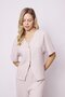 Women's Loose Sleeve Lycra Mesh 1St Class Fabric Stylish Cardigan-Stone - 5