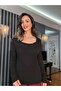Black Thin Knitwear Madonna Collar Sweater - 4