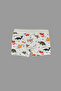 Boy's 95% Cotton Elastic Waist Dinosaur Patterned Set of 4 Boxers - 2