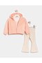 Girls' Three-Piece Set with Cardigan Printed T-Shirt and Leggings