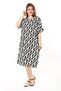 Women's Plus Size Bone Wrap Fabric Short Sleeve Print Dress 65N37858
