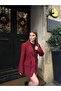 Women's Belt Detailed Lined Blazer Jacket - 3