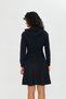 Women's Black Color Hooded Bolero Volenes Zero Sleeve Dress Suit - 7