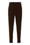 Dark Brown High Waist (Boyfriend) Pleated Fabric Trousers - 6