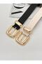 Set of 2 Gold Bridge Buckle Women's Belt, Jacket Belt, Trouser Belt, Dress Belt, - 2