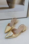 Blush Matte Leather Pointed Toe Short Block Heeled Women's Shoes - 6
