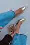 Blush Matte Leather Pointed Toe Short Block Heeled Women's Shoes - 2
