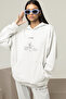 Fine Printed Women's Cotton Long Sleeve 3 Thread Hooded Sweatshirt