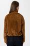 Brown Women's Faux Fur Coat with Elastic Waist - 4