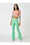 Flared Leg Trousers with Slits - 2