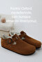 Oxford Genuine Suede Cork Sole Sheepskin Shoes - 7