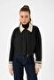 Textured Coat with Lining Detail