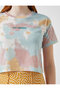 Women's Printed Patterned Short Sleeve Green T-Shirt 2yal18941ık - 5