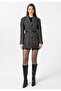 Women's herringbone patterned blazer jacket - 5