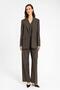 Women's single button striped blazer jacket - 4
